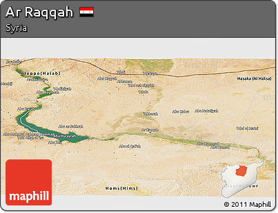 Satellite Panoramic Map of Ar Raqqah