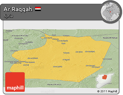 Savanna Style Panoramic Map of Ar Raqqah