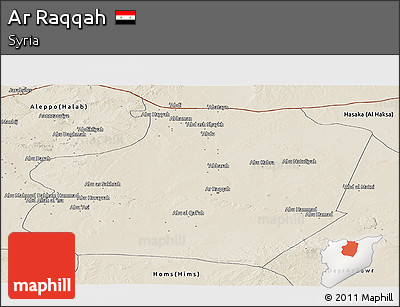 Shaded Relief Panoramic Map of Ar Raqqah