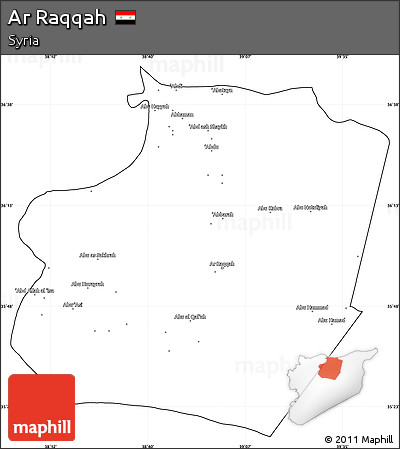 Blank Simple Map of Ar Raqqah, cropped outside