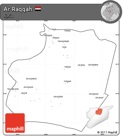 Blank Simple Map of Ar Raqqah, cropped outside