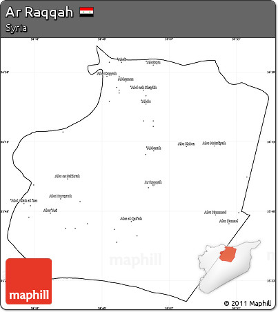 Blank Simple Map of Ar Raqqah, cropped outside