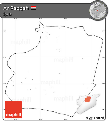 Blank Simple Map of Ar Raqqah, cropped outside, no labels
