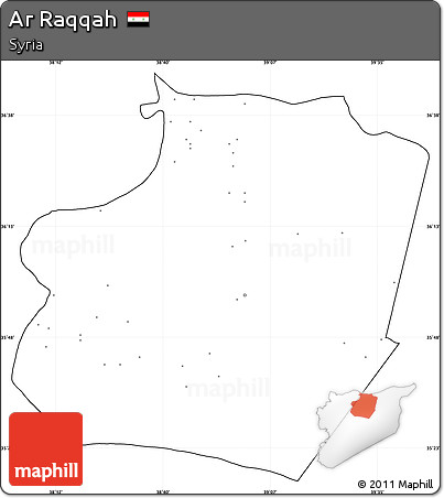 Blank Simple Map of Ar Raqqah, cropped outside, no labels