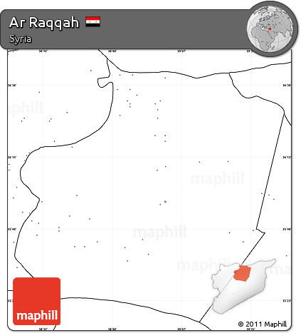 Blank Simple Map of Ar Raqqah, no labels