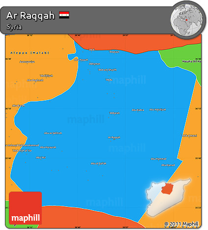 Political Simple Map of Ar Raqqah