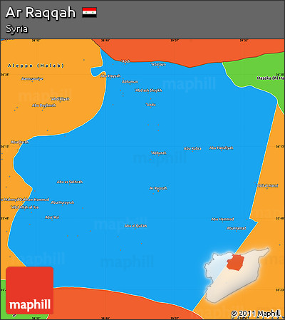 Political Simple Map of Ar Raqqah