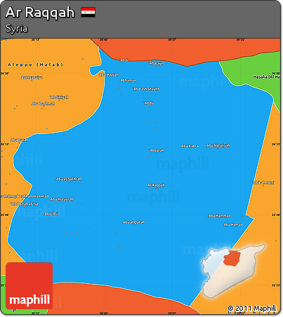 Political Simple Map of Ar Raqqah