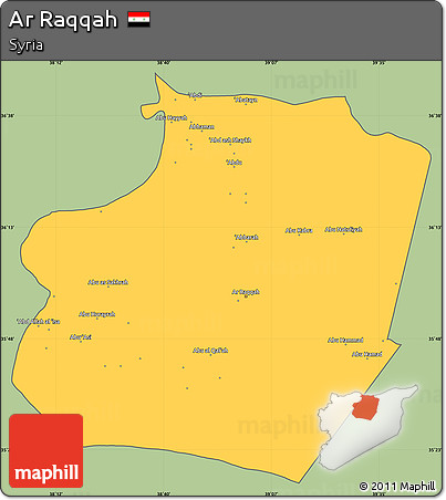 Savanna Style Simple Map of Ar Raqqah, cropped outside