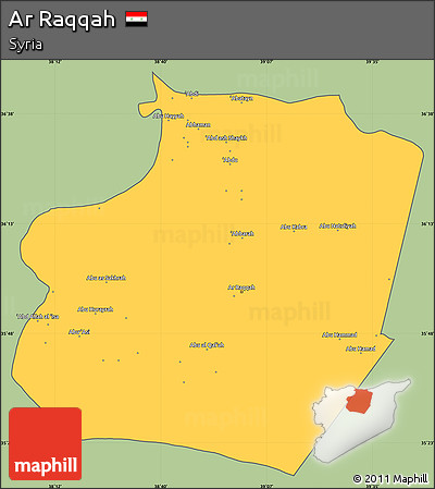 Savanna Style Simple Map of Ar Raqqah, cropped outside