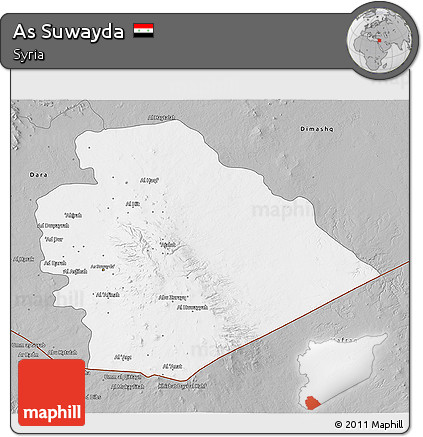 Gray 3D Map of As Suwayda