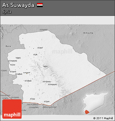 Gray 3D Map of As Suwayda