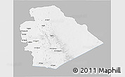 Gray 3D Map of As Suwayda, single color outside