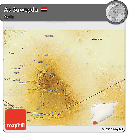 Physical 3D Map of As Suwayda