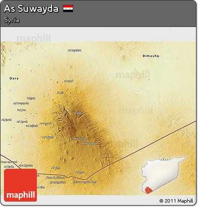 Physical 3D Map of As Suwayda