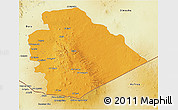 Political 3D Map of As Suwayda, physical outside