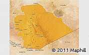 Political 3D Map of As Suwayda, satellite outside