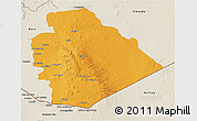 Political 3D Map of As Suwayda, shaded relief outside