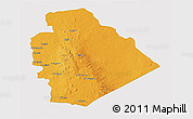 Political 3D Map of As Suwayda, single color outside