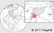 Blank Location Map of As Suwayda, highlighted country, within the entire country