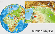 Physical Location Map of As Suwayda, within the entire country