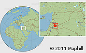 Savanna Style Location Map of As Suwayda, within the entire country