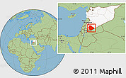 Savanna Style Location Map of As Suwayda, highlighted country