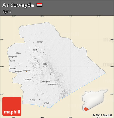 Classic Style Map of As Suwayda, single color outside