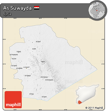Classic Style Map of As Suwayda, single color outside