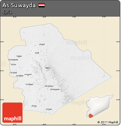 Classic Style Map of As Suwayda, single color outside