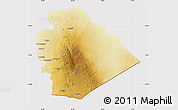 Physical Map of As Suwayda, cropped outside