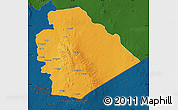 Political Map of As Suwayda, darken