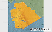 Political Map of As Suwayda, semi-desaturated