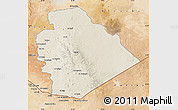 Shaded Relief Map of As Suwayda, satellite outside