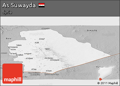 Gray Panoramic Map of As Suwayda