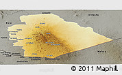 Physical Panoramic Map of As Suwayda, darken, semi-desaturated