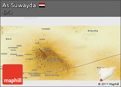 Physical Panoramic Map of As Suwayda