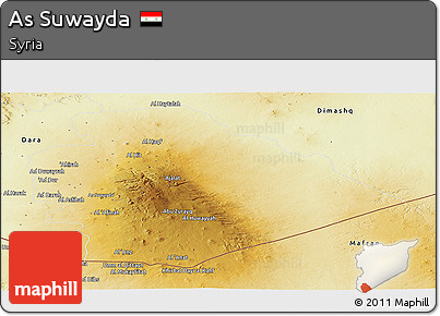 Physical Panoramic Map of As Suwayda