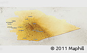 Physical Panoramic Map of As Suwayda, lighten, semi-desaturated