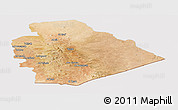 Satellite Panoramic Map of As Suwayda, cropped outside