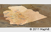 Satellite Panoramic Map of As Suwayda, darken