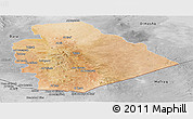 Satellite Panoramic Map of As Suwayda, desaturated