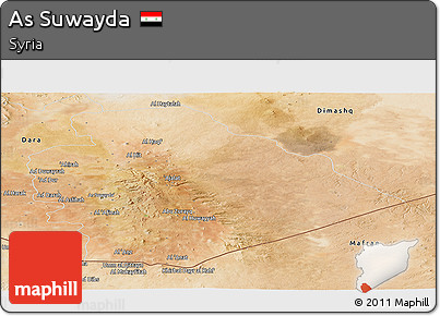 Satellite Panoramic Map of As Suwayda