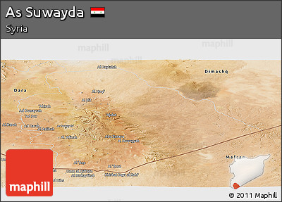 Satellite Panoramic Map of As Suwayda