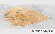 Satellite Panoramic Map of As Suwayda, lighten, desaturated
