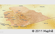 Satellite Panoramic Map of As Suwayda, physical outside
