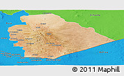 Satellite Panoramic Map of As Suwayda, political outside