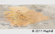 Satellite Panoramic Map of As Suwayda, semi-desaturated