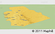 Savanna Style Panoramic Map of As Suwayda, single color outside