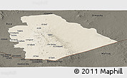 Shaded Relief Panoramic Map of As Suwayda, darken